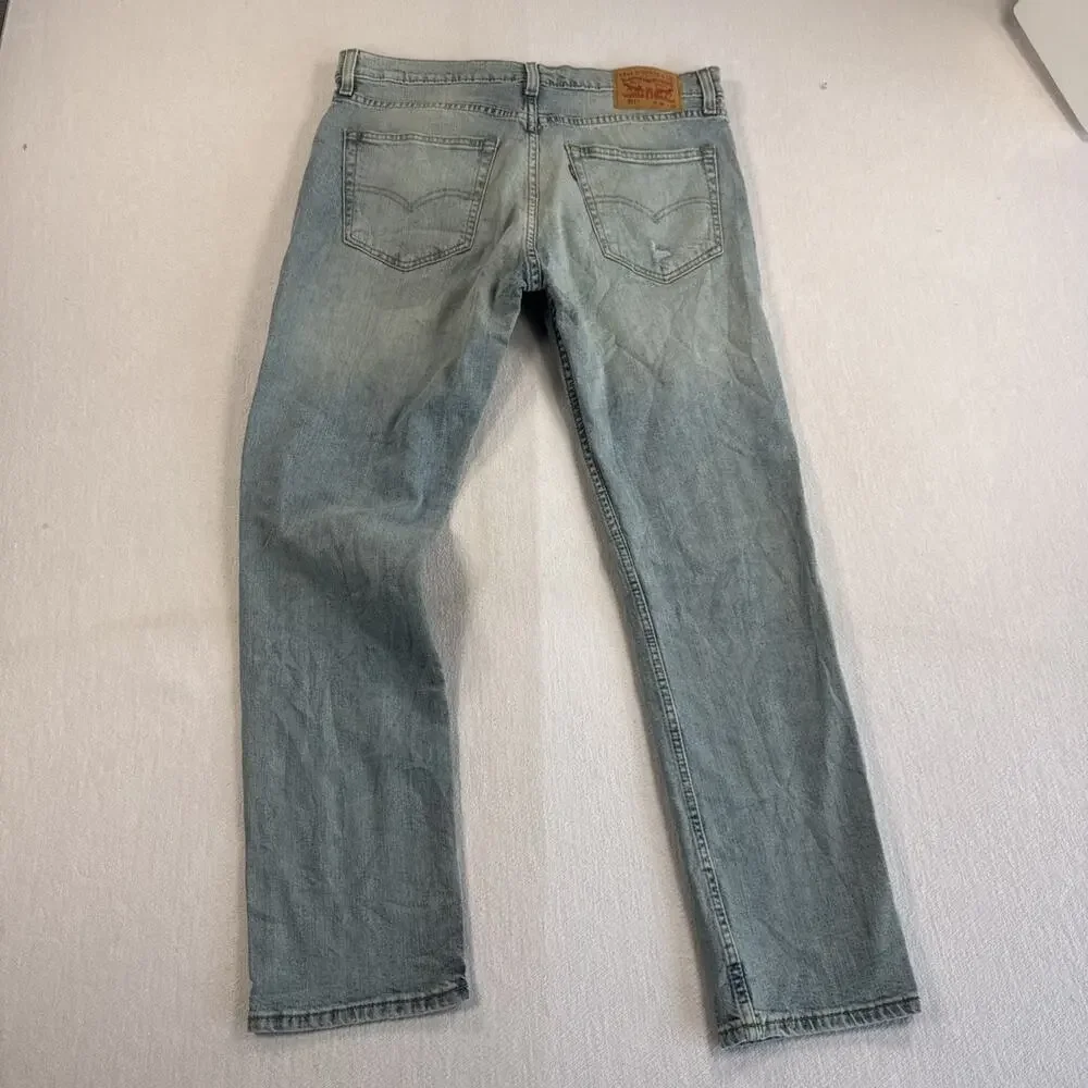 Levis 511 Slim Fit Jeans Destroyed Distressed Slim Fit Stretch Jeans 36x30
